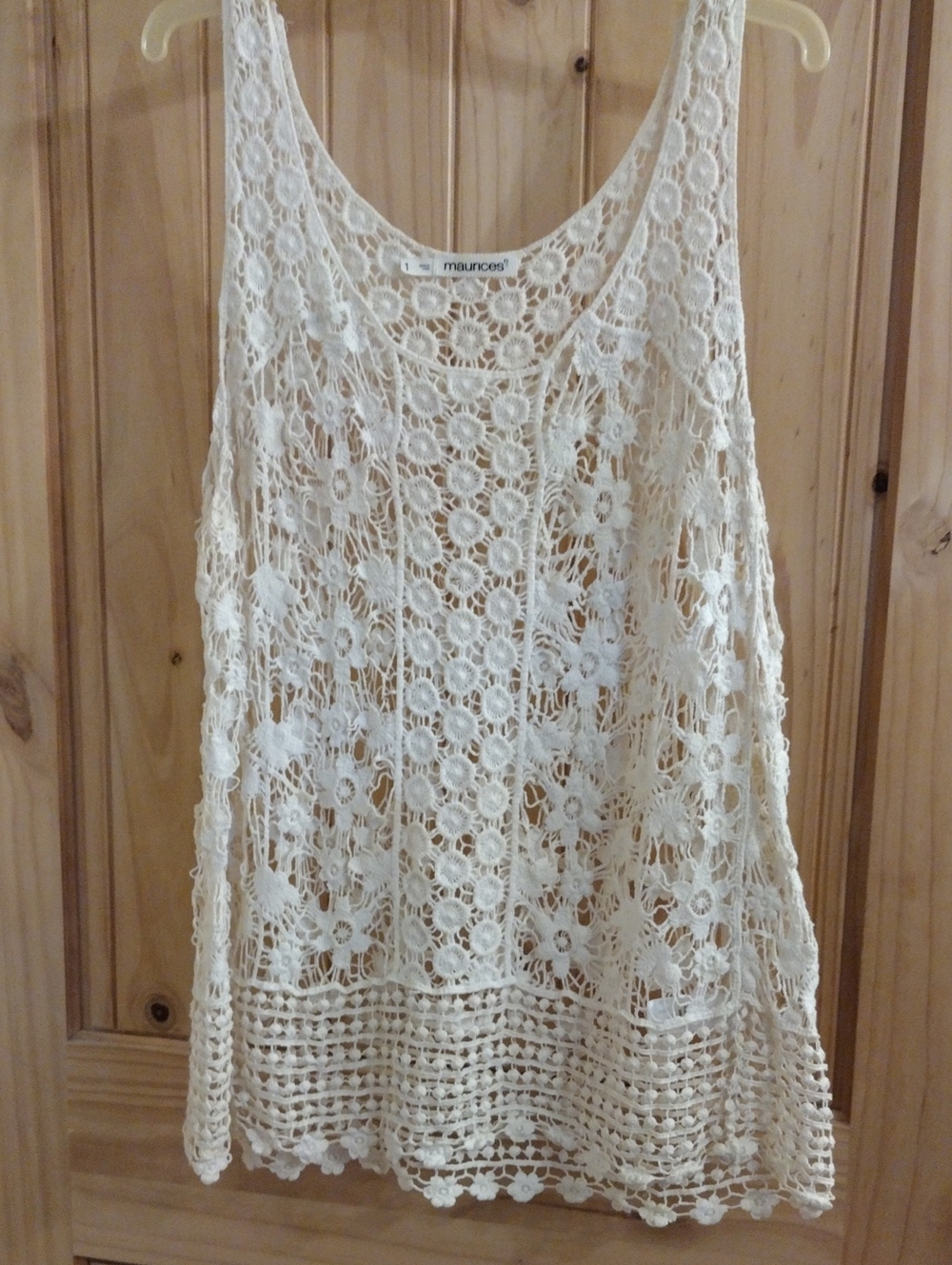Maurices Cream Crochet Tank